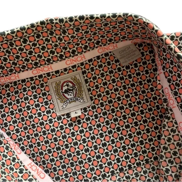 Cinch Black and Salmon Casual Button Down Shirt - Picture 5 of 5